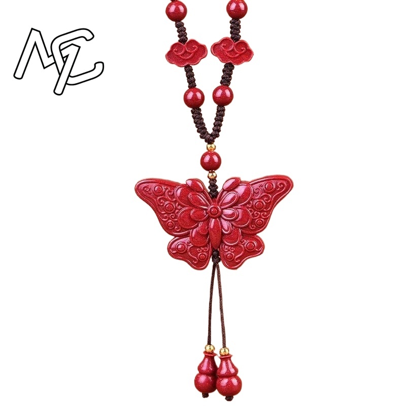 Women'S Fashion Jewellery - 패션 레드 시나바 옥 나비 펜던트
