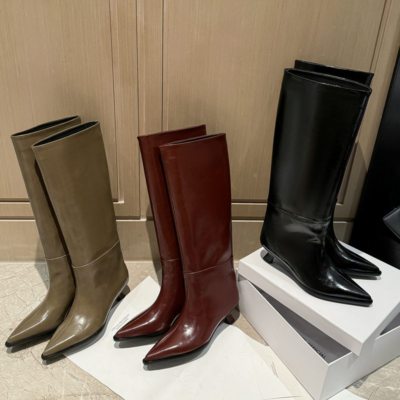 QUTAA 패션 뉴스 여성 니하이 부츠 포인티드 토 겨 - Women'S Fashion Knee High Boots 리뷰 및 가격