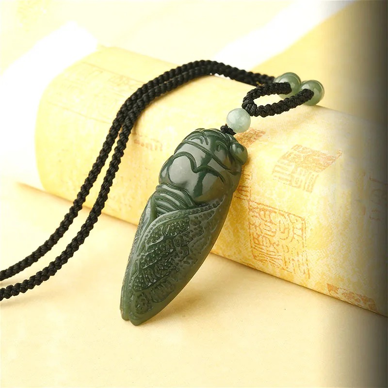 천연 헤티안 옥 매미 펜던트 비즈 목걸이, 매력적인 주 - Women'S Fashion Jewellery 리뷰 및 가격