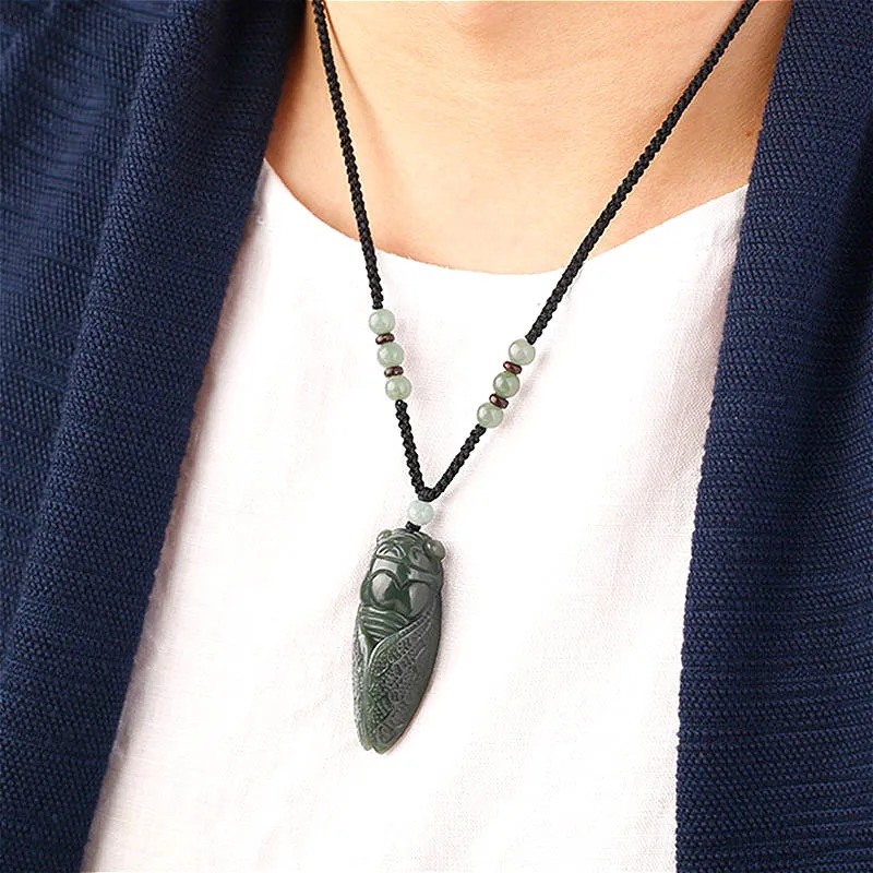 천연 헤티안 옥 매미 펜던트 비즈 목걸이, 매력적인 주 - Women'S Fashion Jewellery 리뷰 및 가격