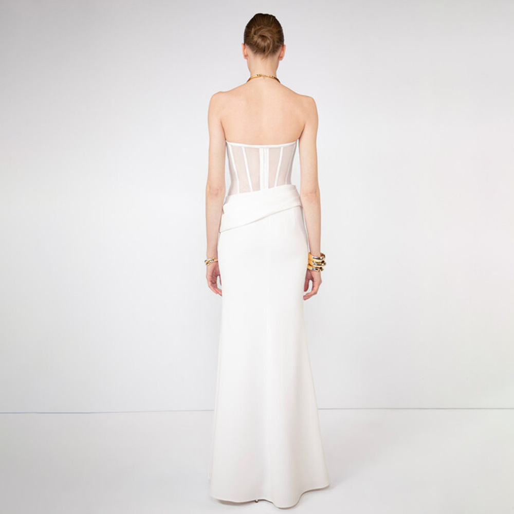 섹시 시스루 피쉬본 이브닝 가운 롱테일 피쉬 스커트 오 - Women Fashion Dress Names 리뷰 및 가격