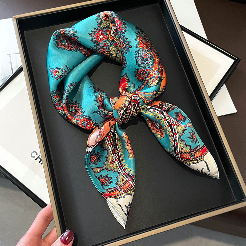 100% 리얼 실크 스퀘어 스카프, 워프 헤어 리본,  - Women Fashion Necktie 리뷰 및 가격