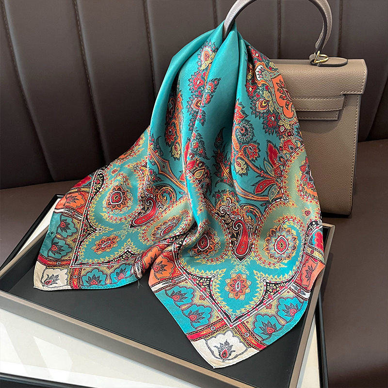 100% 리얼 실크 스퀘어 스카프, 워프 헤어 리본,  - Women Fashion Necktie 리뷰 및 가격