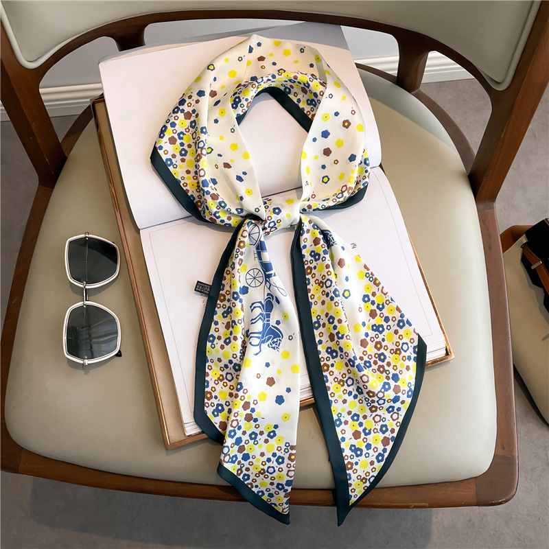 여성용 패션 프린트 롱 실크 스카프, 고급 헤어밴드,  - Women Fashion Necktie 리뷰 및 가격
