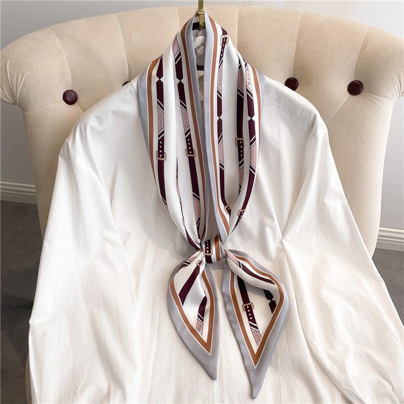 여성용 패션 프린트 롱 실크 스카프, 고급 헤어밴드,  - Women Fashion Necktie 리뷰 및 가격