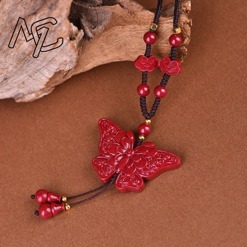 패션 레드 시나바 옥 나비 펜던트 목걸이 보석 중국 힐 - Women'S Fashion Jewellery 리뷰 및 가격