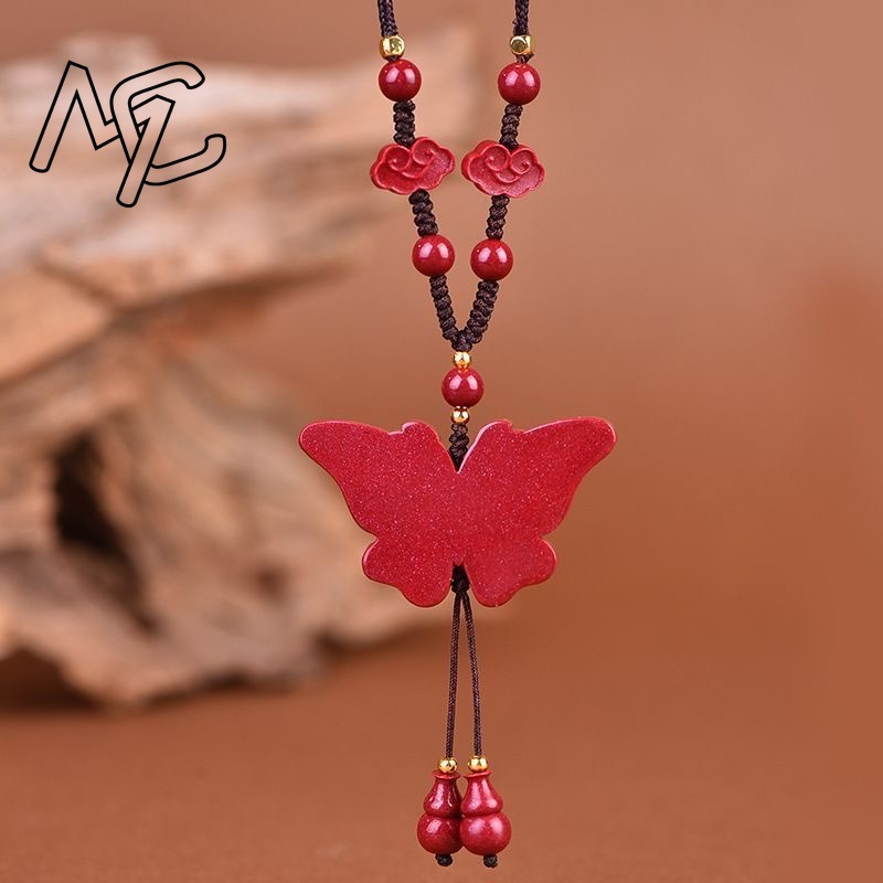 패션 레드 시나바 옥 나비 펜던트 목걸이 보석 중국 힐 - Women'S Fashion Jewellery 리뷰 및 가격