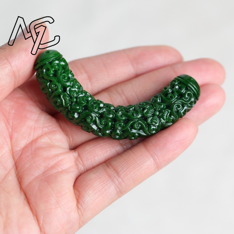 1pc 천연 녹색 옥 드래곤 벤딩 스트립 DIY 팔찌  - Women'S Fashion Jewellery 리뷰 및 가격