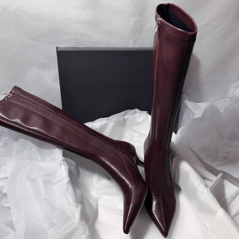 가을 신상 스틸레토 패션 부츠, 여성용 뾰족코, 옆면  - Women'S Fashion Knee High Boots 리뷰 및 가격