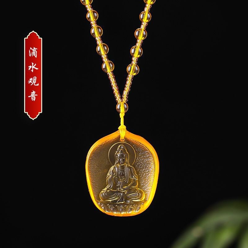 중국 노란색 크리스탈 물방울 관음 부처님 펜던트 보석  - Women'S Fashion Jewellery 리뷰 및 가격