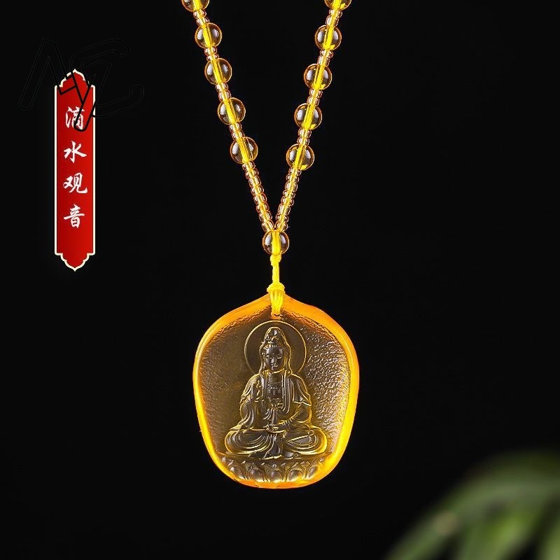 중국 노란색 크리스탈 물방울 관음 부처님 펜던트 보석  - Women'S Fashion Jewellery 리뷰 및 가격