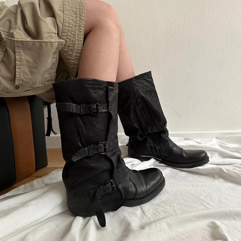 클래식 여성 신발 레트로 럭셔리 정품 가죽 나이트 부츠 - Women'S Fashion Knee High Boots 리뷰 및 가격